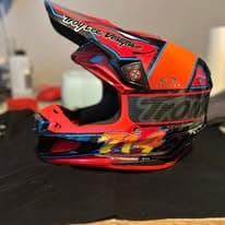 Custom painted motocross helmet