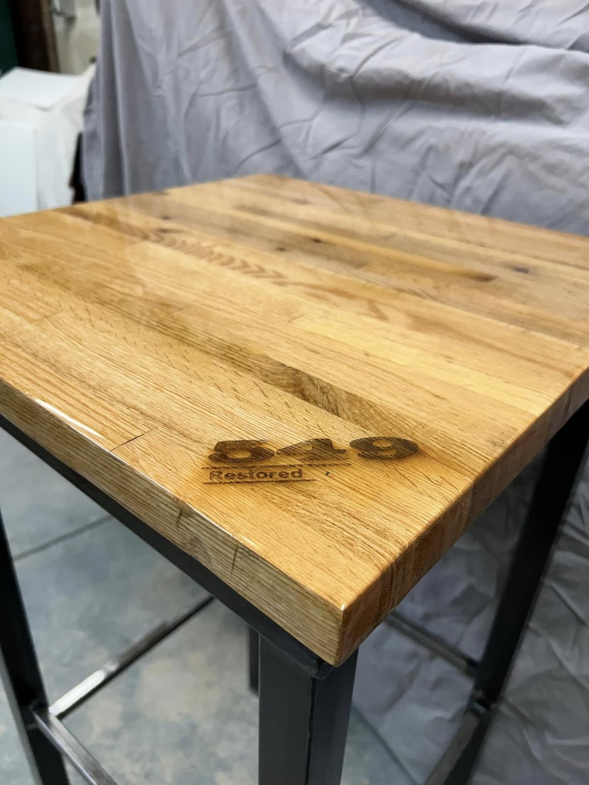 Handmade oak bar table
