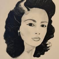 Vintage glamour airbrush portrait